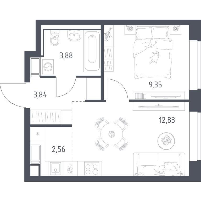 Apartment Sale, 32.1平方米 at Tomilino Park, 1-y kvartal, posyolok Zhilino-1, Lubertsy City District, Moscow Region, Russia #1 Apartment Sale, 32.1平方米 at Tomilino Park, 1-y kvartal, posyolok Zhilino-1, Lubertsy City District, Moscow Region, Russia #1