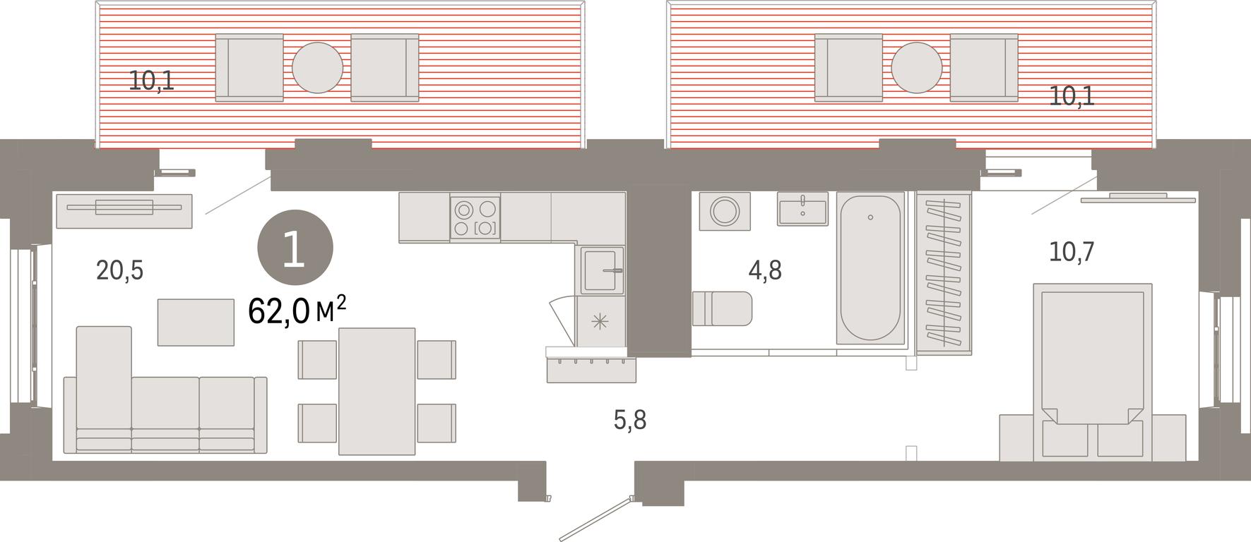 1-BD Apartment Sale, 62 sq. m. at Kvartal Metronom, Tagilskaya Street, Moscow, Russia #1 1-BD Apartment Sale, 62 sq. m. at Kvartal Metronom, Tagilskaya Street, Moscow, Russia #1