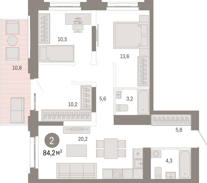 3-BD Apartment Sale, 84.2 sq. m. at Kvartal Metronom, Tagilskaya Street, Moscow, Russia #1 3-BD Apartment Sale, 84.2 sq. m. at Kvartal Metronom, Tagilskaya Street, Moscow, Russia #1