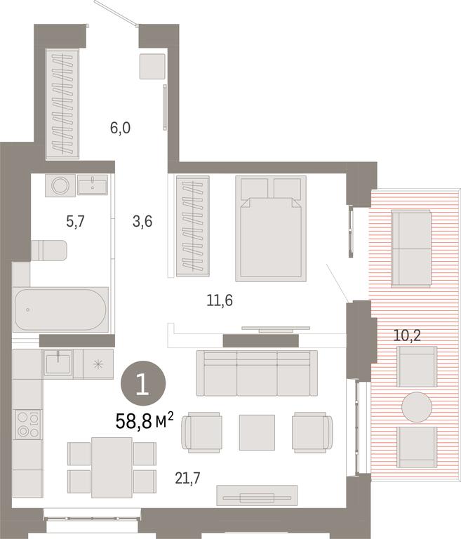Продажа 1-комн. квартиры, 58,8 м² в ЖК «Квартал Метроном», Тагильская улица, Москва, Россия #1 Продажа 1-комн. квартиры, 58,8 м² в ЖК «Квартал Метроном», Тагильская улица, Москва, Россия #1