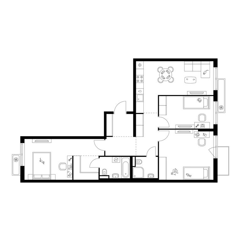 3-BD Apartment Sale, 87.4 sq. m. at Salarevo Park, Salaryevskaya Street, 8к1, Moskovskiy Settlement, Moscow, Russia #1
