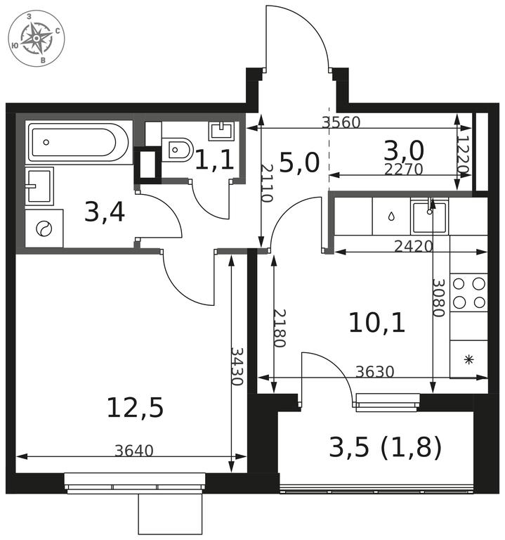 1-BD Apartment Sale, 36.9平方米 at 1 Himkinskij, zhiloy kompleks 1-y Khimkinskiy, kvartal Mezhdunarodny, mikrorayon Klyazma-Starbeyevo, Khimki, Moscow Region, Russia #2 1-BD Apartment Sale, 36.9平方米 at 1 Himkinskij, zhiloy kompleks 1-y Khimkinskiy, kvartal Mezhdunarodny, mikrorayon Klyazma-Starbeyevo, Khimki, Moscow Region, Russia #2
