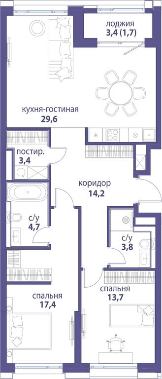 2-BD Apartment Sale, 88.5平方米 at Simvol, Nevelskogo Drive, 6к1, Moscow, Russia #1 2-BD Apartment Sale, 88.5平方米 at Simvol, Nevelskogo Drive, 6к1, Moscow, Russia #1