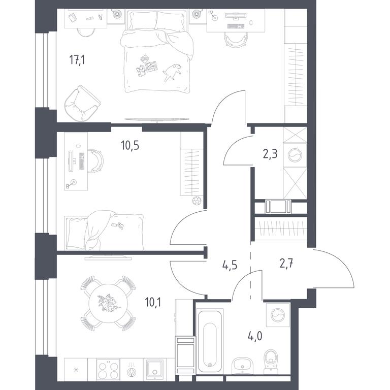 1-BD Apartment Sale, 50.5 sq. m. at Mytishchi Park, Silikatnaya ulitsa, 41к3, Mytischi, Moscow Region, Russia #1 1-BD Apartment Sale, 50.5 sq. m. at Mytishchi Park, Silikatnaya ulitsa, 41к3, Mytischi, Moscow Region, Russia #1