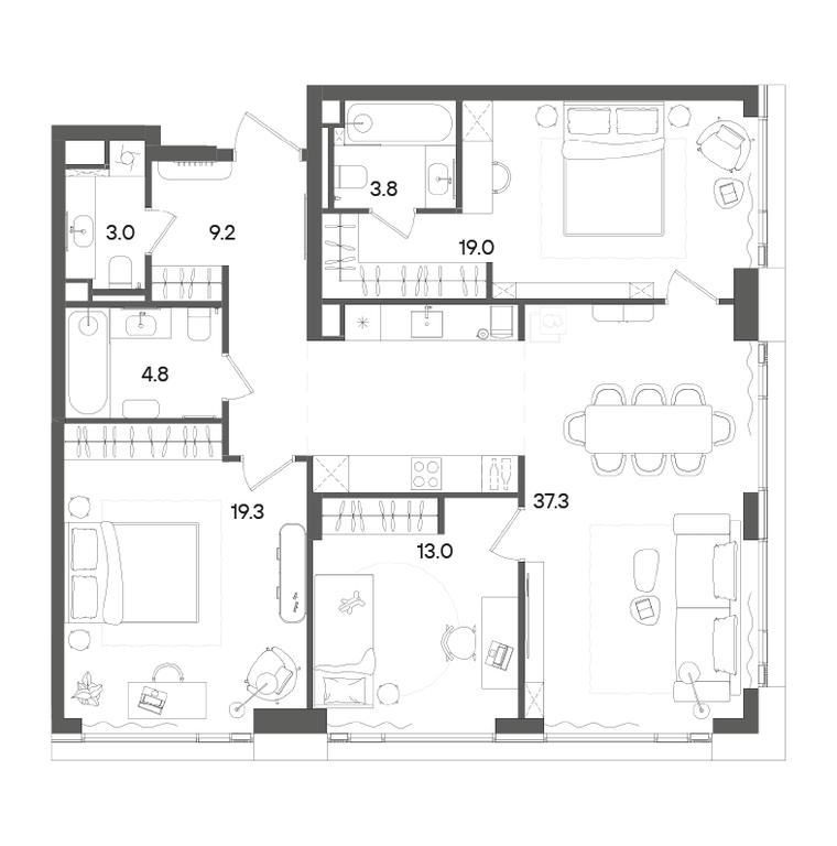 Продажа 3-комн. квартиры, 109,4 м² в ЖК «Грейн (Grain)», Старокалужское шоссе, 64с1, Москва, Россия #2