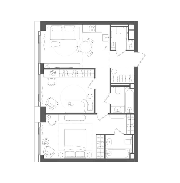 2-BD Apartment Sale, 69.3 sq. m. at Grain, Starokaluzhskoye Highway, 64с1, Moscow, Russia #1