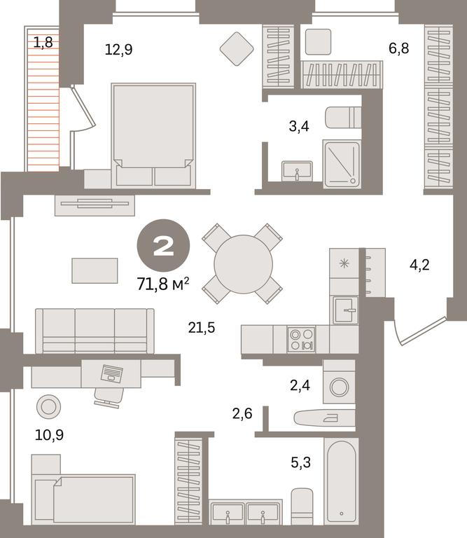 2-BD Apartment Sale, 71.8平方米 at Pervy kvartal, Kalinovaya ulitsa, derevnya Sapronovo, Leninskiy City District, Moscow Region, Russia #1 2-BD Apartment Sale, 71.8平方米 at Pervy kvartal, Kalinovaya ulitsa, derevnya Sapronovo, Leninskiy City District, Moscow Region, Russia #1