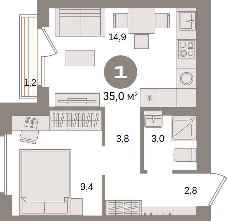1-BD Apartment Sale, 35 sq. m. at Pervy kvartal, Kalinovaya ulitsa, derevnya Sapronovo, Leninskiy City District, Moscow Region, Russia #1 1-BD Apartment Sale, 35 sq. m. at Pervy kvartal, Kalinovaya ulitsa, derevnya Sapronovo, Leninskiy City District, Moscow Region, Russia #1