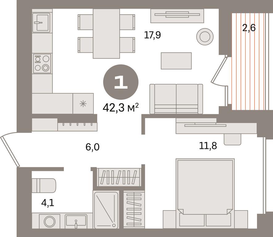 1-BD Apartment Sale, 42.3 sq. m. at Pervy kvartal, Kalinovaya ulitsa, derevnya Sapronovo, Leninskiy City District, Moscow Region, Russia #1 1-BD Apartment Sale, 42.3 sq. m. at Pervy kvartal, Kalinovaya ulitsa, derevnya Sapronovo, Leninskiy City District, Moscow Region, Russia #1