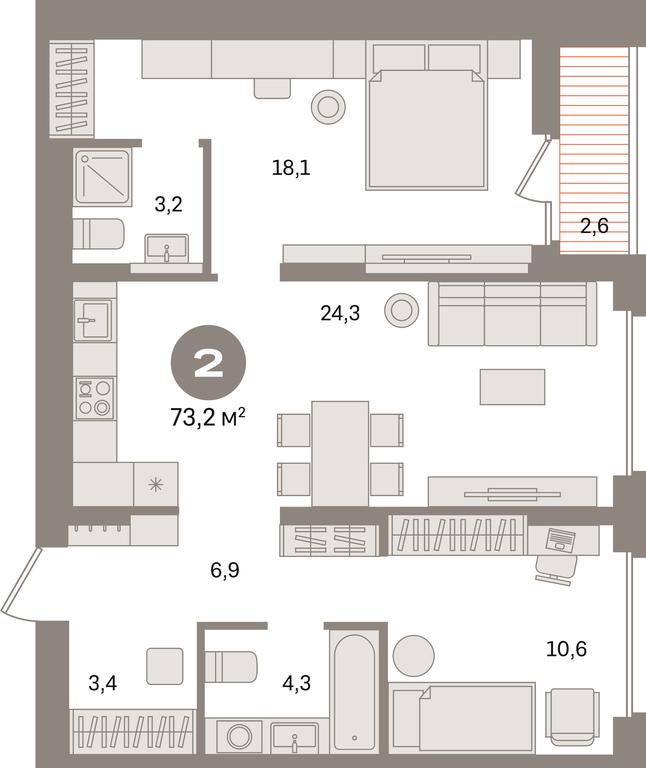 2-BD Apartment Sale, 73.2 sq. m. at Pervy kvartal, Kalinovaya ulitsa, derevnya Sapronovo, Leninskiy City District, Moscow Region, Russia #1 2-BD Apartment Sale, 73.2 sq. m. at Pervy kvartal, Kalinovaya ulitsa, derevnya Sapronovo, Leninskiy City District, Moscow Region, Russia #1