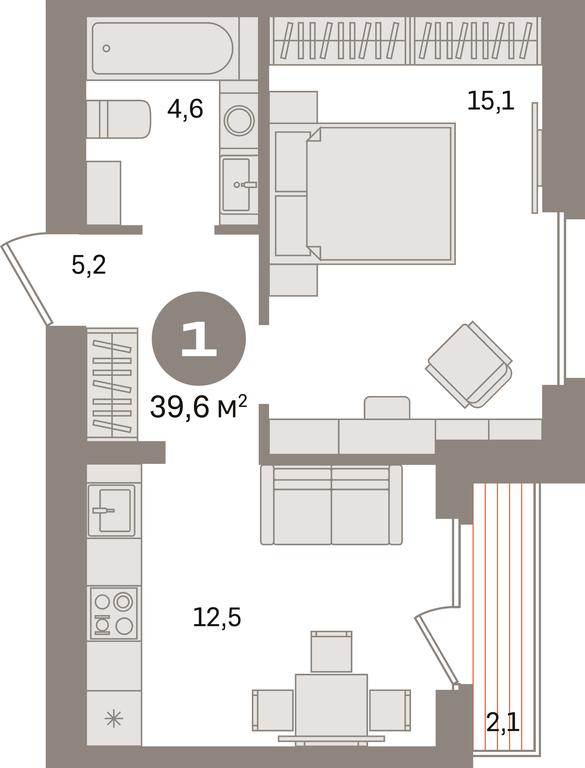 1-BD Apartment Sale, 39.6平方米 at Pervy kvartal, Kalinovaya ulitsa, derevnya Sapronovo, Leninskiy City District, Moscow Region, Russia #1 1-BD Apartment Sale, 39.6平方米 at Pervy kvartal, Kalinovaya ulitsa, derevnya Sapronovo, Leninskiy City District, Moscow Region, Russia #1
