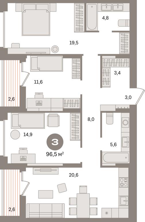 3-BD Apartment Sale, 96.5 sq. m. at Pervy kvartal, Kalinovaya ulitsa, derevnya Sapronovo, Leninskiy City District, Moscow Region, Russia #1 3-BD Apartment Sale, 96.5 sq. m. at Pervy kvartal, Kalinovaya ulitsa, derevnya Sapronovo, Leninskiy City District, Moscow Region, Russia #1