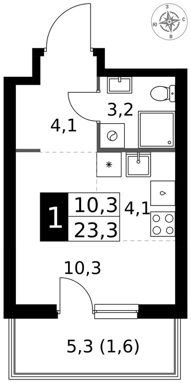 Apartment Sale, 23.3平方米 at 1 Izmajlovskij, Montazhnaya Street, 8с13, Moscow, Russia #1