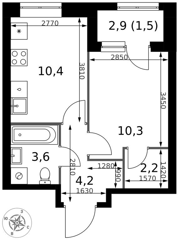1-BD Apartment Sale, 32.2 sq. m. at 1 Izmajlovskij, Montazhnaya Street, 8с13, Moscow, Russia #2 1-BD Apartment Sale, 32.2 sq. m. at 1 Izmajlovskij, Montazhnaya Street, 8с13, Moscow, Russia #2