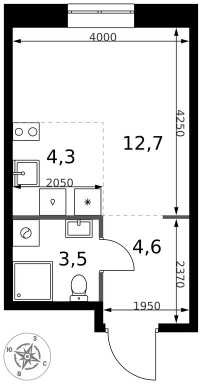 Apartment Sale, 25.1 sq. m. at 1 Izmajlovskij, Montazhnaya Street, 8с13, Moscow, Russia #2