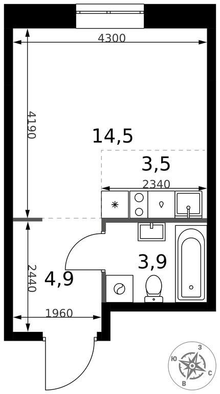Apartment Sale, 26.8 sq. m. at 1 Izmajlovskij, Montazhnaya Street, 8с13, Moscow, Russia #2