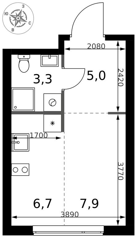 Apartment Sale, 22.9 sq. m. at 1 Izmajlovskij, Montazhnaya Street, 8с13, Moscow, Russia #2