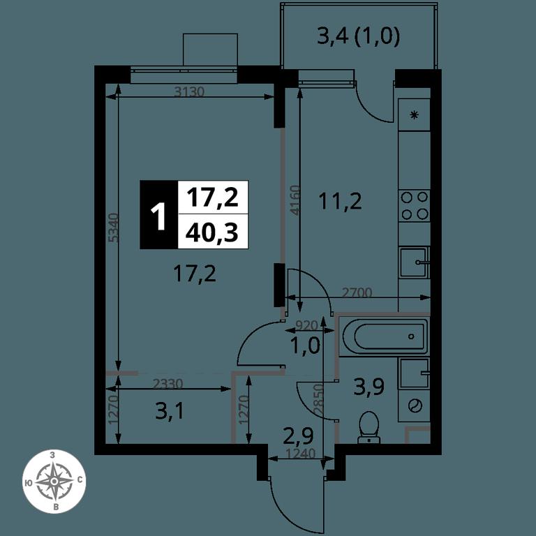 1-BD Apartment Sale, 40.3 sq. m. at Pervy Sheremetevskij, Komsomolskaya Street, 16, Khimki, Moscow Region, Russia #1 1-BD Apartment Sale, 40.3 sq. m. at Pervy Sheremetevskij, Komsomolskaya Street, 16, Khimki, Moscow Region, Russia #1