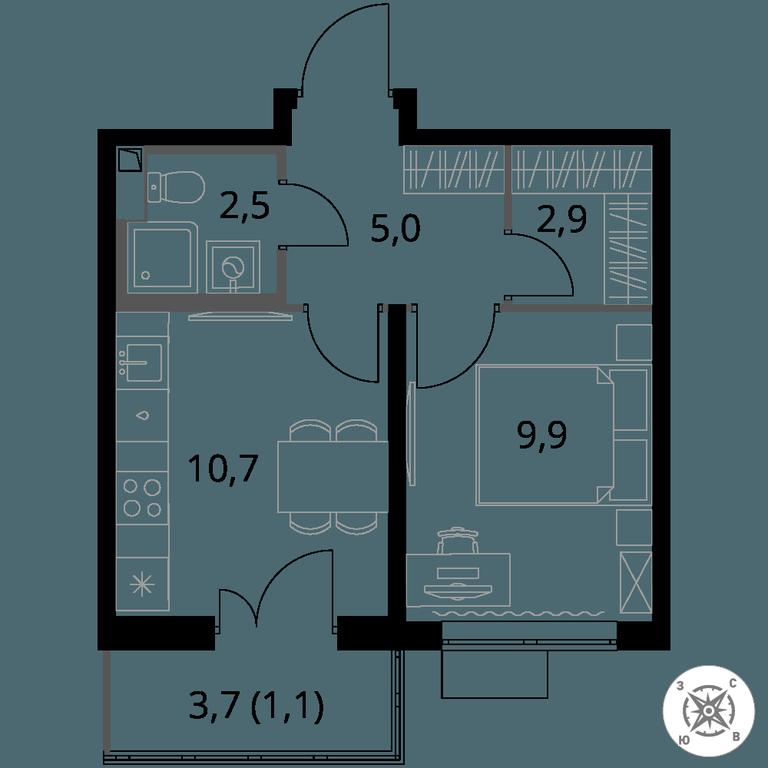 1-BD Apartment Sale, 32.1平方米 at Pervy Sheremetevskij, Komsomolskaya Street, 16, Khimki, Moscow Region, Russia #1 1-BD Apartment Sale, 32.1平方米 at Pervy Sheremetevskij, Komsomolskaya Street, 16, Khimki, Moscow Region, Russia #1