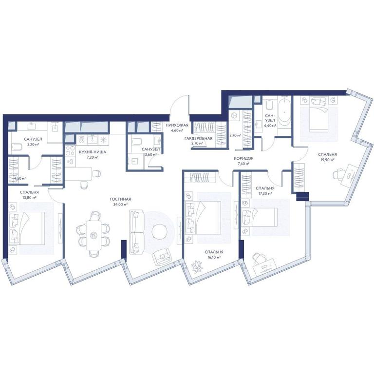 4-BD Apartment Sale, 143.4平方米 at HideOut, 3rd Setunsky Drive, Moscow, Russia #1 4-BD Apartment Sale, 143.4平方米 at HideOut, 3rd Setunsky Drive, Moscow, Russia #1