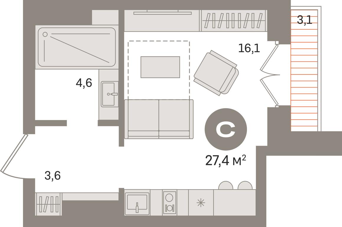 Apartment Sale, 27.4平方米 at Kvartal «MONS», Ogorodny Drive, Moscow, Russia #1 Apartment Sale, 27.4平方米 at Kvartal «MONS», Ogorodny Drive, Moscow, Russia #1