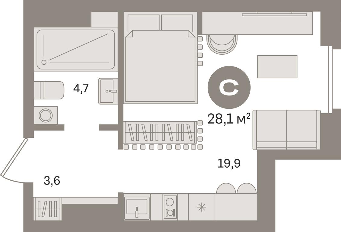 Apartment Sale, 28.1平方米 at Kvartal «MONS», Ogorodny Drive, Moscow, Russia #1 Apartment Sale, 28.1平方米 at Kvartal «MONS», Ogorodny Drive, Moscow, Russia #1