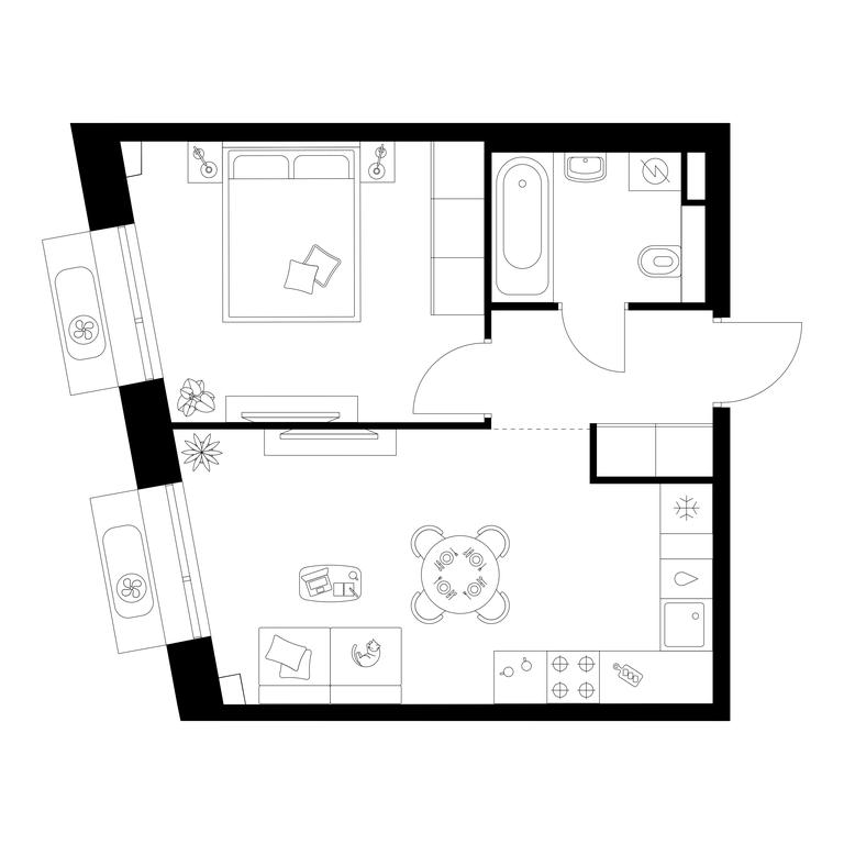 1-BD Apartment Sale, 37.3 sq. m. at Salarevo Park, Salaryevskaya Street, 8к1, Moskovskiy Settlement, Moscow, Russia #1