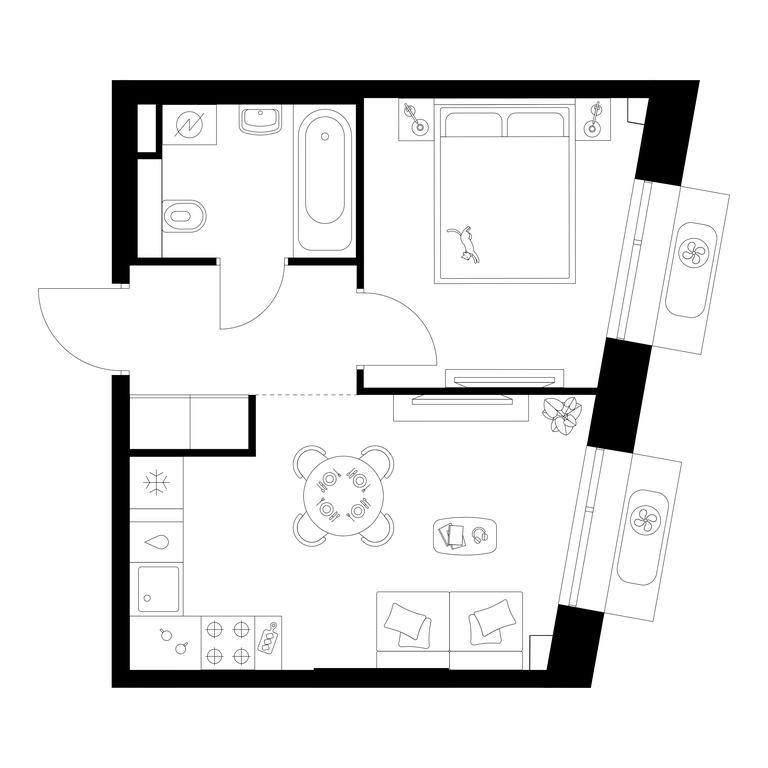 1-BD Apartment Sale, 31.3 sq. m. at Salarevo Park, Salaryevskaya Street, 8к1, Moskovskiy Settlement, Moscow, Russia #1