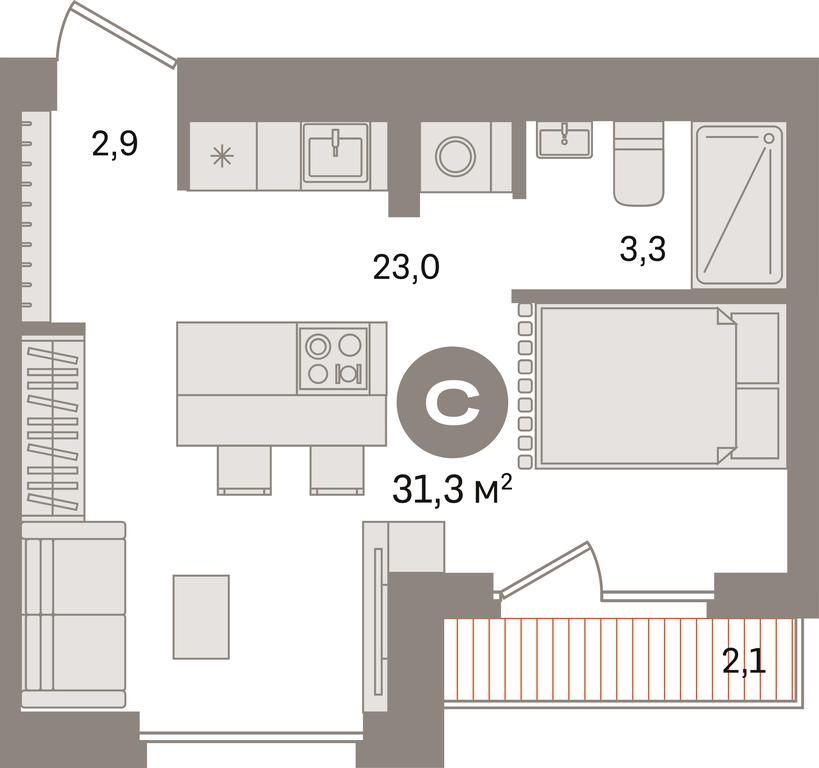 Apartment Sale, 31.3平方米 at Pervy kvartal, Kalinovaya ulitsa, derevnya Sapronovo, Leninskiy City District, Moscow Region, Russia #1 Apartment Sale, 31.3平方米 at Pervy kvartal, Kalinovaya ulitsa, derevnya Sapronovo, Leninskiy City District, Moscow Region, Russia #1