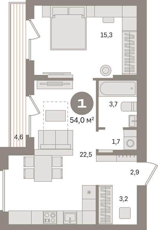 Продажа 1-комн. квартиры, 54 м² в ЖК «Первый квартал», Калиновая улица, деревня Сапроново, Ленинский городской округ, Московская область, Россия #1 Продажа 1-комн. квартиры, 54 м² в ЖК «Первый квартал», Калиновая улица, деревня Сапроново, Ленинский городской округ, Московская область, Россия #1