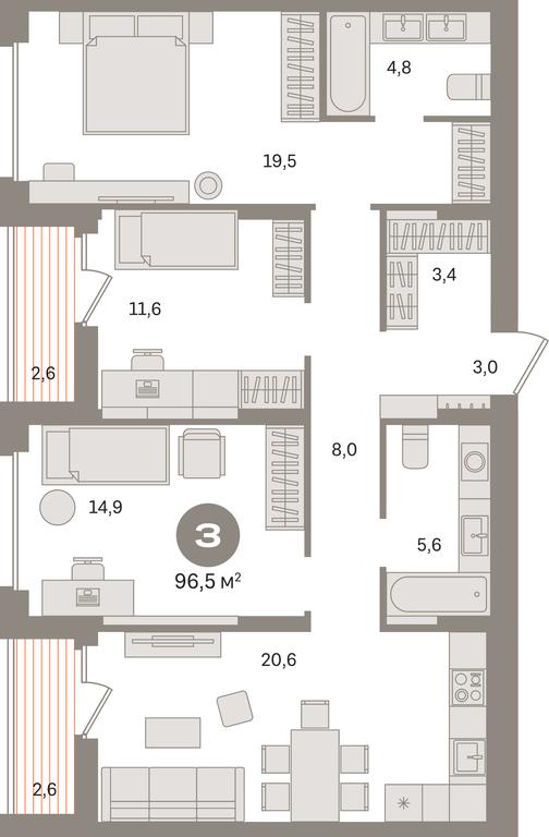 3-BD Apartment Sale, 96.5 sq. m. at Pervy kvartal, Kalinovaya ulitsa, derevnya Sapronovo, Leninskiy City District, Moscow Region, Russia #1 3-BD Apartment Sale, 96.5 sq. m. at Pervy kvartal, Kalinovaya ulitsa, derevnya Sapronovo, Leninskiy City District, Moscow Region, Russia #1