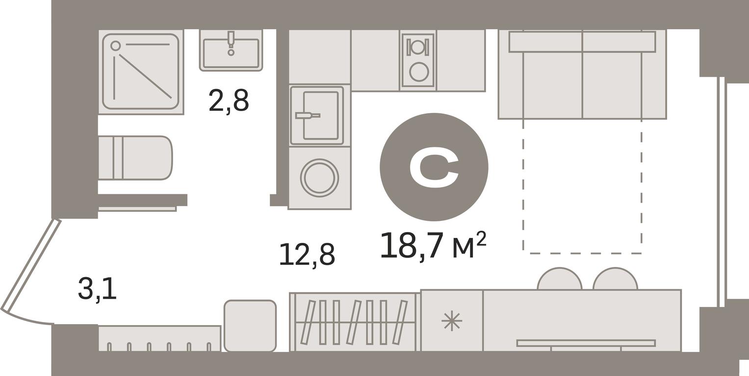 Apartment Sale, 18.7 sq. m. at Pervy kvartal, Kalinovaya ulitsa, derevnya Sapronovo, Leninskiy City District, Moscow Region, Russia #1 Apartment Sale, 18.7 sq. m. at Pervy kvartal, Kalinovaya ulitsa, derevnya Sapronovo, Leninskiy City District, Moscow Region, Russia #1