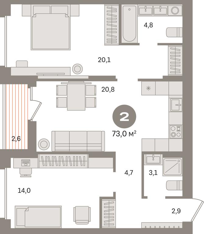 Продажа 2-комн. квартиры, 73 м² в ЖК «Первый квартал», Калиновая улица, деревня Сапроново, Ленинский городской округ, Московская область, Россия #1 Продажа 2-комн. квартиры, 73 м² в ЖК «Первый квартал», Калиновая улица, деревня Сапроново, Ленинский городской округ, Московская область, Россия #1