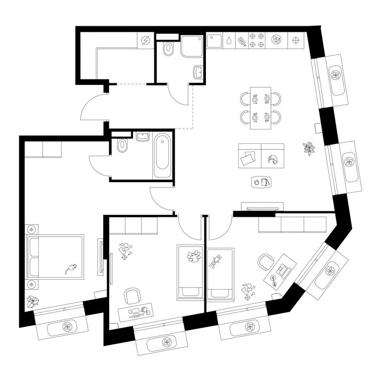 3-BD Apartment Sale, 88.9 sq. m. at Salarevo Park, Salaryevskaya Street, 8к1, Moskovskiy Settlement, Moscow, Russia #1