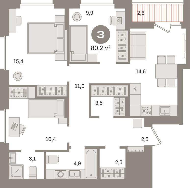 3-BD Apartment Sale, 80.2 sq. m. at Pervy kvartal, Kalinovaya ulitsa, derevnya Sapronovo, Leninskiy City District, Moscow Region, Russia #1 3-BD Apartment Sale, 80.2 sq. m. at Pervy kvartal, Kalinovaya ulitsa, derevnya Sapronovo, Leninskiy City District, Moscow Region, Russia #1