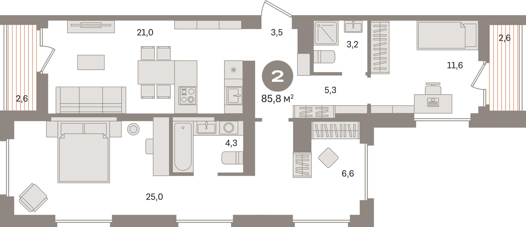 2-BD Apartment Sale, 85.8 sq. m. at Pervy kvartal, Kalinovaya ulitsa, derevnya Sapronovo, Leninskiy City District, Moscow Region, Russia #1 2-BD Apartment Sale, 85.8 sq. m. at Pervy kvartal, Kalinovaya ulitsa, derevnya Sapronovo, Leninskiy City District, Moscow Region, Russia #1