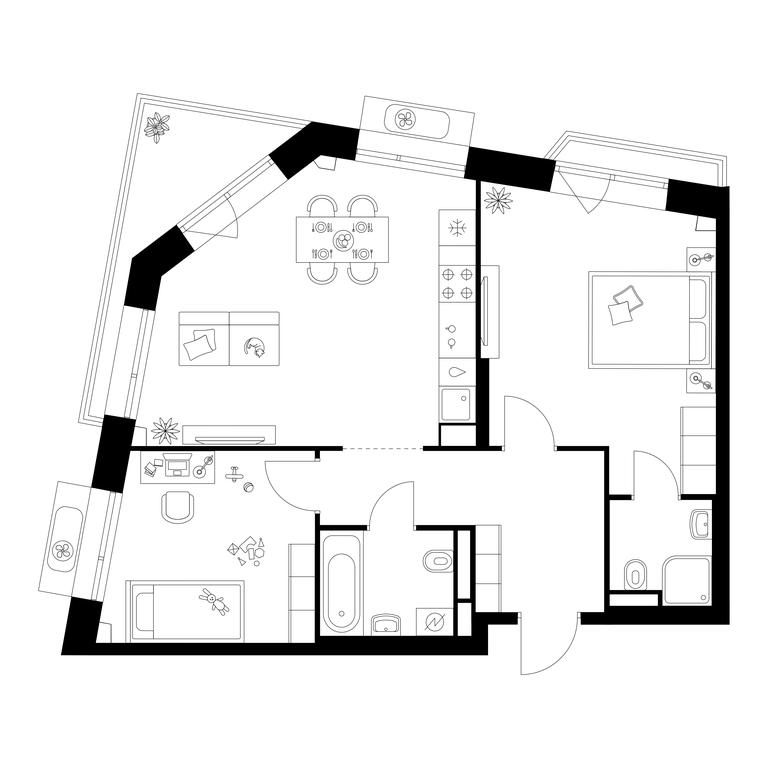 2-BD Apartment Sale, 64.4 sq. m. at Salarevo Park, Salaryevskaya Street, 8к1, Moskovskiy Settlement, Moscow, Russia #1