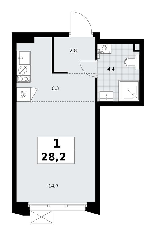 Apartment Sale, 28.2平方米 at Desnarechie, kvartal № 23, Desyonovskoye Settlement, Moscow, Russia #2
