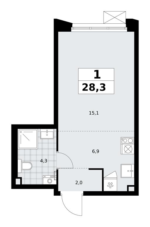 Apartment Sale, 28.3 sq. m. at Desnarechie, kvartal № 23, Desyonovskoye Settlement, Moscow, Russia #2