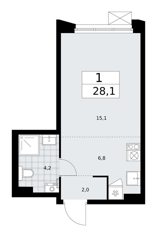Apartment Sale, 28.1 sq. m. at Desnarechie, kvartal № 23, Desyonovskoye Settlement, Moscow, Russia #1