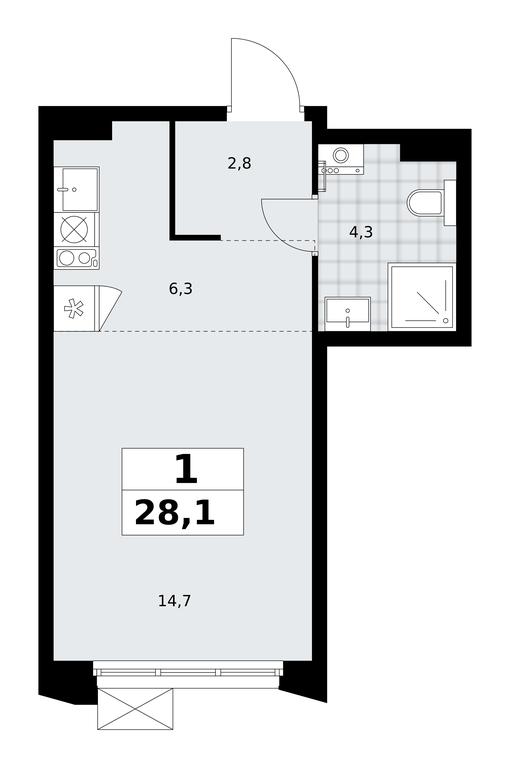 Apartment Sale, 28.1 sq. m. at Desnarechie, kvartal № 23, Desyonovskoye Settlement, Moscow, Russia #2 Apartment Sale, 28.1 sq. m. at Desnarechie, kvartal № 23, Desyonovskoye Settlement, Moscow, Russia #2