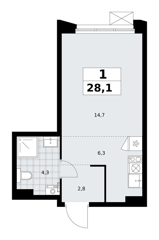 Apartment Sale, 28.1 sq. m. at Desnarechie, kvartal № 23, Desyonovskoye Settlement, Moscow, Russia #2