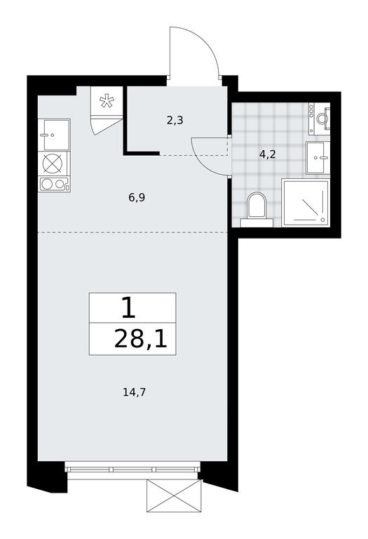 Apartment Sale, 28.1 sq. m. at Desnarechie, kvartal № 23, Desyonovskoye Settlement, Moscow, Russia #1 Apartment Sale, 28.1 sq. m. at Desnarechie, kvartal № 23, Desyonovskoye Settlement, Moscow, Russia #1