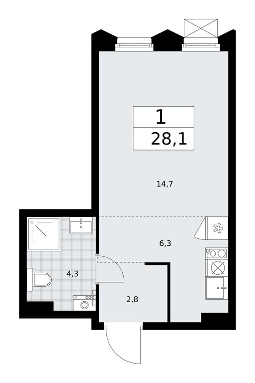 Apartment Sale, 28.1 sq. m. at Desnarechie, kvartal № 23, Desyonovskoye Settlement, Moscow, Russia #1