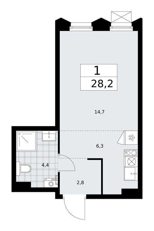 Apartment Sale, 28.2平方米 at Desnarechie, kvartal № 23, Desyonovskoye Settlement, Moscow, Russia #1