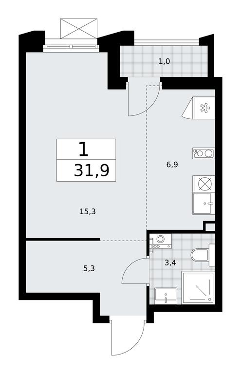 Apartment Sale, 31.9 sq. m. at Desnarechie, kvartal № 23, Desyonovskoye Settlement, Moscow, Russia #1 Apartment Sale, 31.9 sq. m. at Desnarechie, kvartal № 23, Desyonovskoye Settlement, Moscow, Russia #1