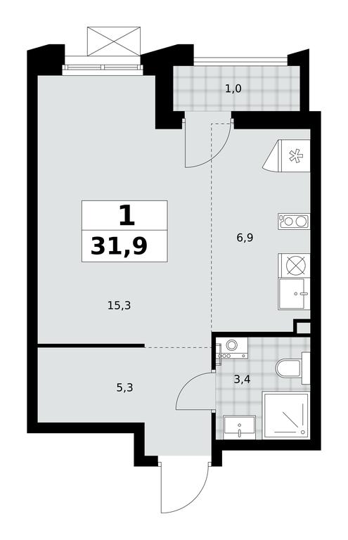 Apartment Sale, 31.9 sq. m. at Desnarechie, kvartal № 23, Desyonovskoye Settlement, Moscow, Russia #2 Apartment Sale, 31.9 sq. m. at Desnarechie, kvartal № 23, Desyonovskoye Settlement, Moscow, Russia #2