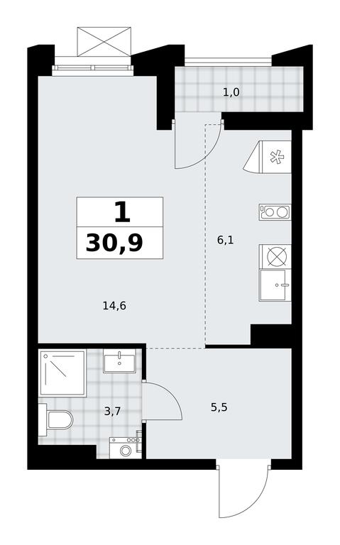 Apartment Sale, 30.9 sq. m. at Desnarechie, kvartal № 23, Desyonovskoye Settlement, Moscow, Russia #2 Apartment Sale, 30.9 sq. m. at Desnarechie, kvartal № 23, Desyonovskoye Settlement, Moscow, Russia #2