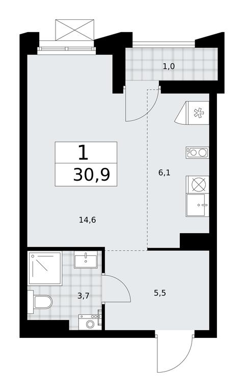 Apartment Sale, 30.9 sq. m. at Desnarechie, kvartal № 23, Desyonovskoye Settlement, Moscow, Russia #1 Apartment Sale, 30.9 sq. m. at Desnarechie, kvartal № 23, Desyonovskoye Settlement, Moscow, Russia #1