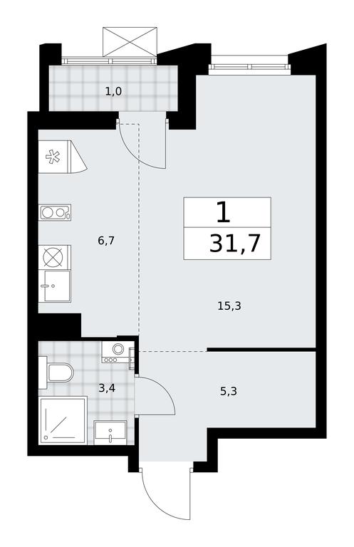 Apartment Sale, 31.7平方米 at Desnarechie, kvartal № 23, Desyonovskoye Settlement, Moscow, Russia #1